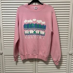 Retro Jerzees Pink Graphic Women's Sweater